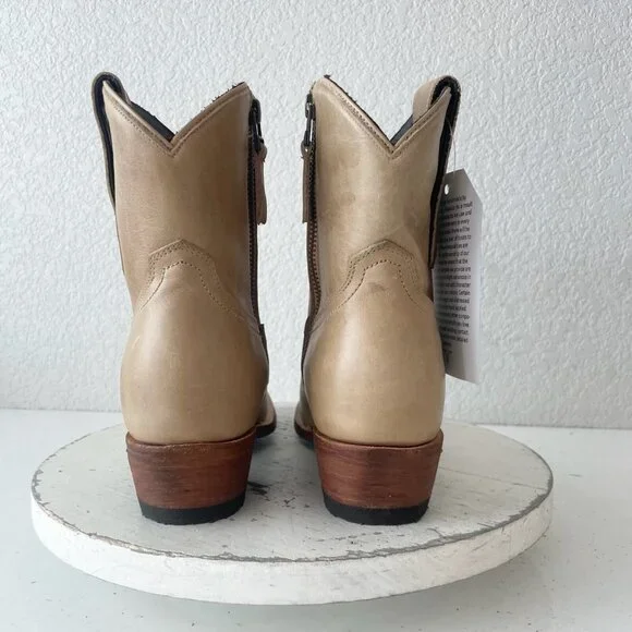 Lane PLAIN JANE Womens Cowboy Bootie 7.5 Butterscotch Western Cowgirl Ankle Boot - Picture 3 of 11